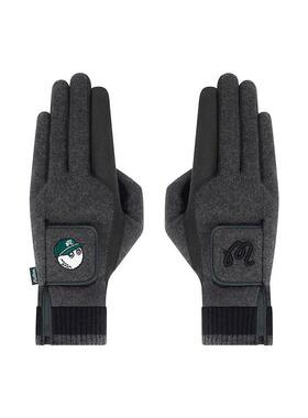 代购MalbonGolf男士手套保暖防风耐磨贴合合成皮革聚酯纤维