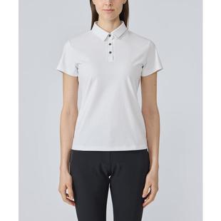 透气舒适弹性防紫外线修身 DESCENTE polo衫 迪桑特女式 高尔夫短袖