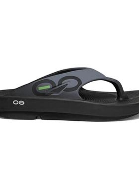 代购Oofos运动拖鞋男缓震透气易清洁黑色轻便舒适防臭户外通勤