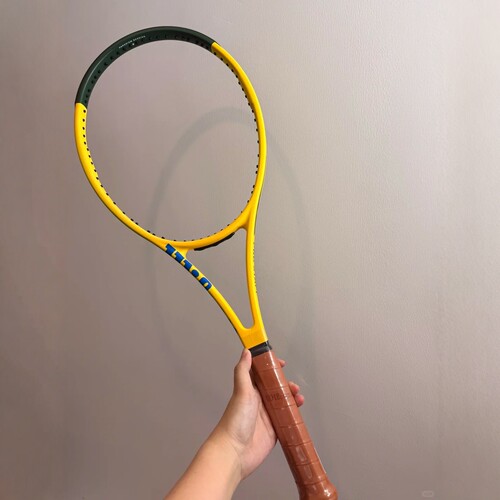 代购Wilson pro staff 97 V14威尔胜网球拍定制黄绿色DIY比赛训练