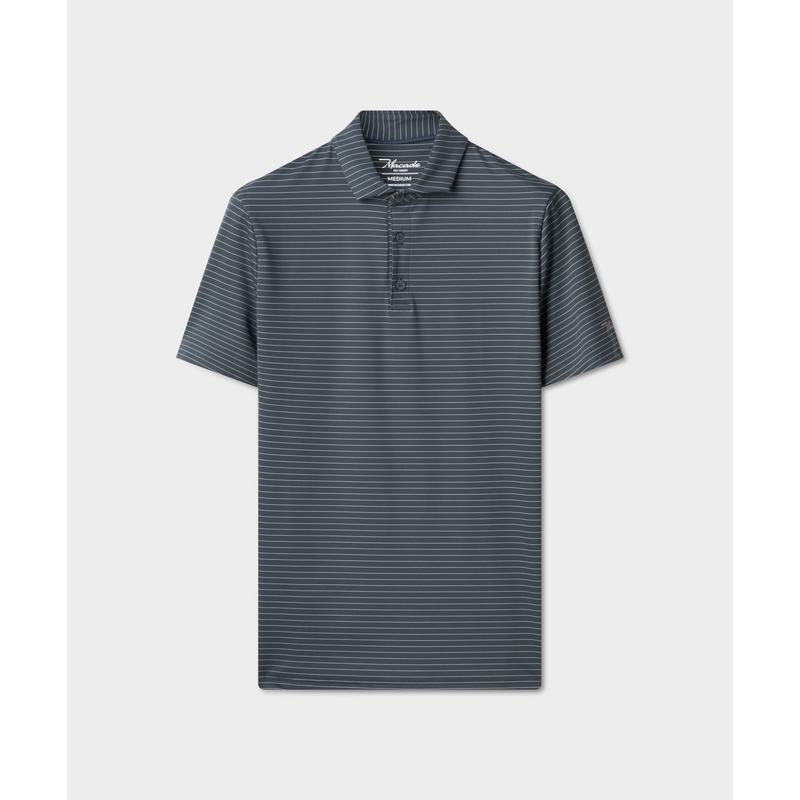 代购MACADE男高尔夫服装舒适运动服Core Teal TX Stripe Shirt时
