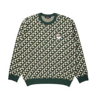 复古 GOLF女士毛衣保暖透气混纺绿色日常秋冬针织爆款 代购 MALBON