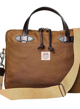 代购Filson男士斜挎包可调节肩带笔记本电脑隔层前袋收纳