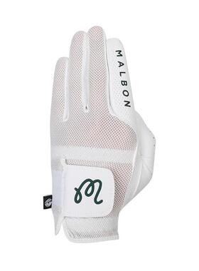 代购MalbonGolf男士高尔夫手套透气贴合防滑舒适白色合成分皮