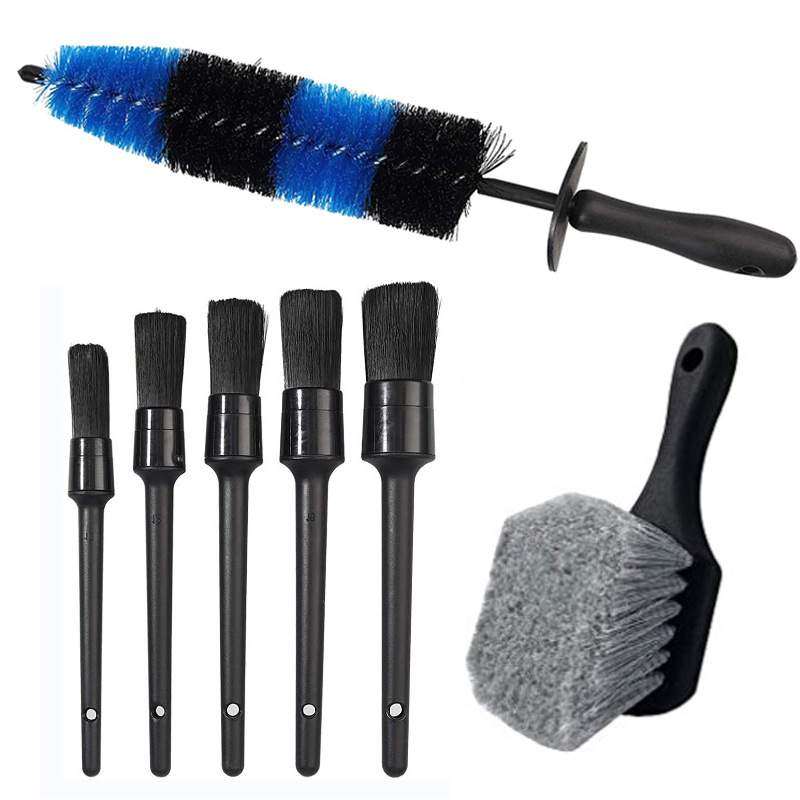 7件套清洁车轮轮胎刷汽车发动机摩托车的清洁刷套装
