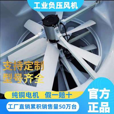 玻璃钢负压风机工业排风扇抽风机矿场工厂养殖场换气扇大风力