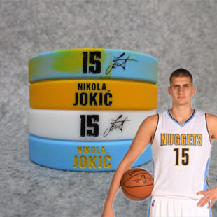 篮球15号约基奇运动手环掘金硅胶腕带球迷饰品戈登穆雷小波特威少