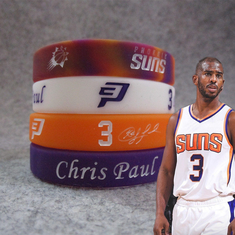太阳队保罗3号克里斯middot chris paul签名手环运动硅胶夜光腕带
