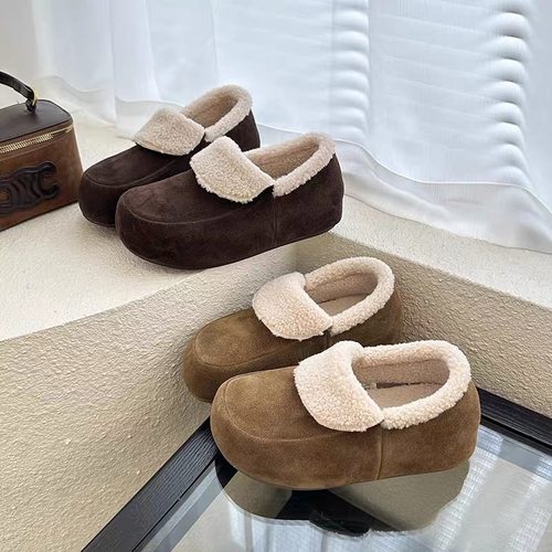 牛皮加绒小土豆勃肯鞋