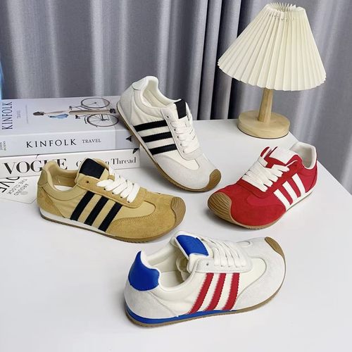 时尚休闲薄底德训鞋女2025秋季新款拼色百搭舒适简约阿甘鞋女鞋