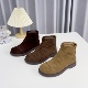 复古加绒堆堆靴女秋冬平底圆头短靴百搭显瘦舒适短靴