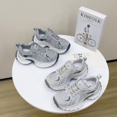 增高运动休闲鞋 真皮网面厚底老爹鞋 女春季 百搭舒适轻便