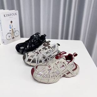 女鞋 运动鞋 2025秋款 小脏鞋 松糕厚底绑带小众休闲 脏脏鞋 老爹鞋