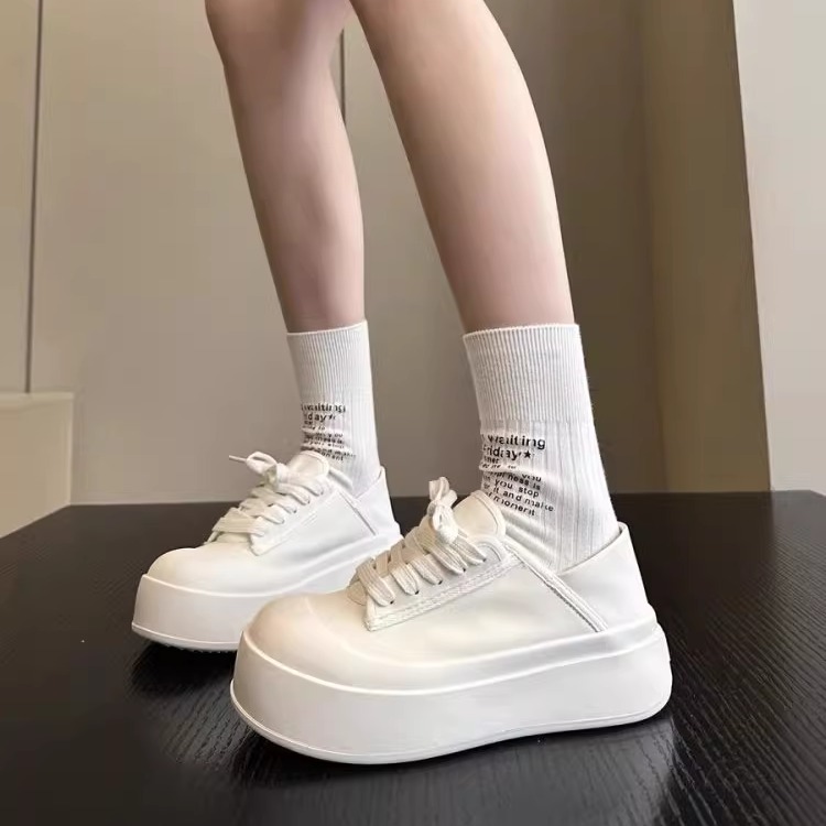 厚底松糕小白鞋女2025春季新款