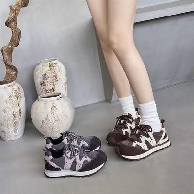 拼色圆头百搭厚底2025年冬季休闲