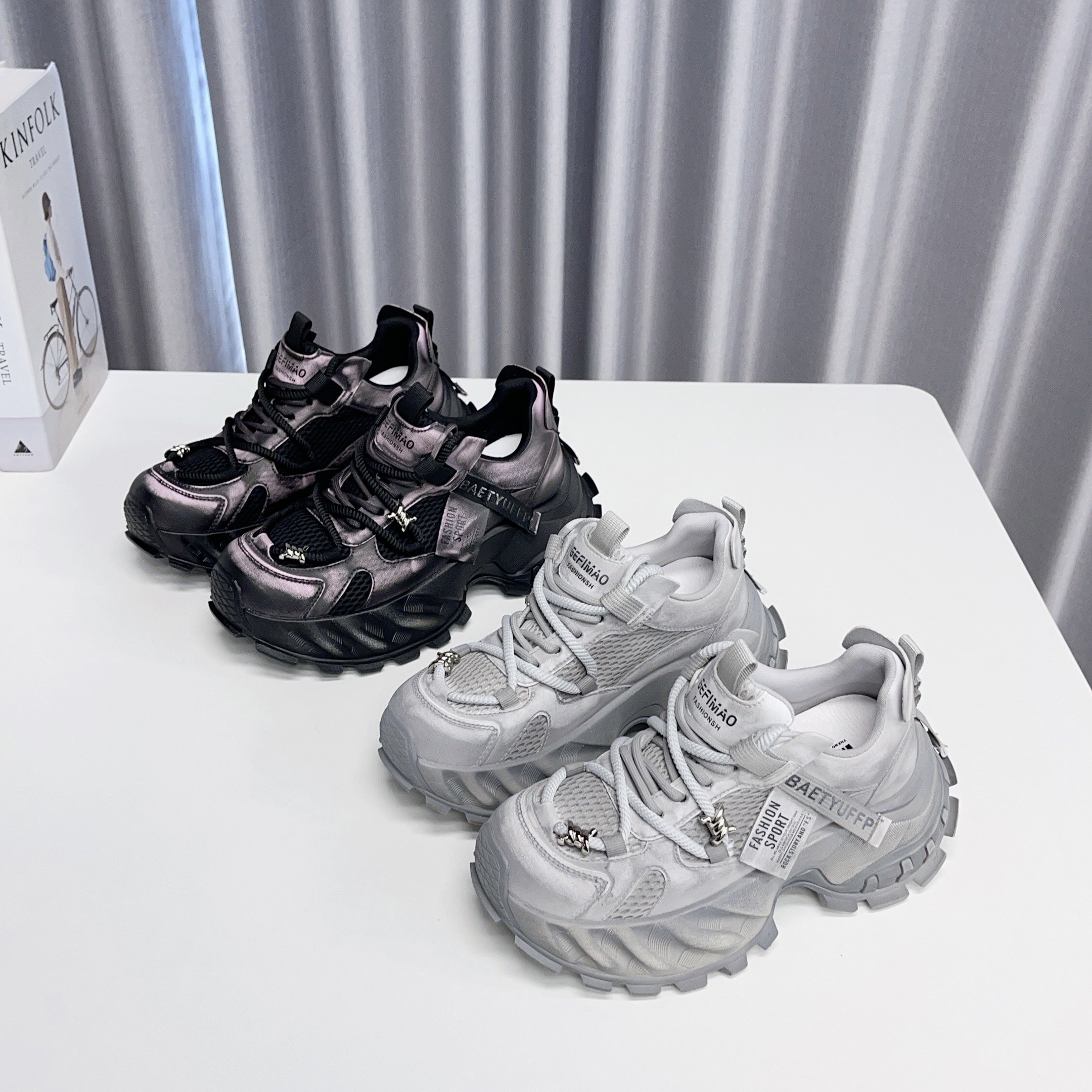 欧货绑带老爹鞋2025秋季新款