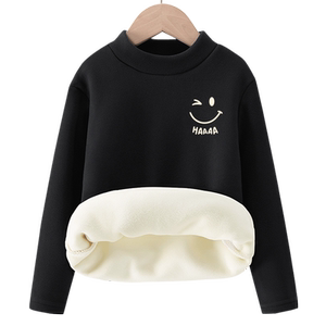 女童保暖上衣秋冬款2024新款儿童冬季加绒打底衫女孩加厚德绒内衣