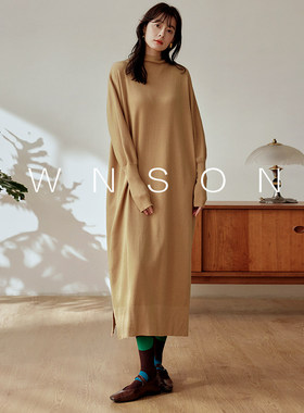 OWNSONG懒人裙！闪耀松弛感柔软美丽奴羊毛懒人长袖长针织连衣裙