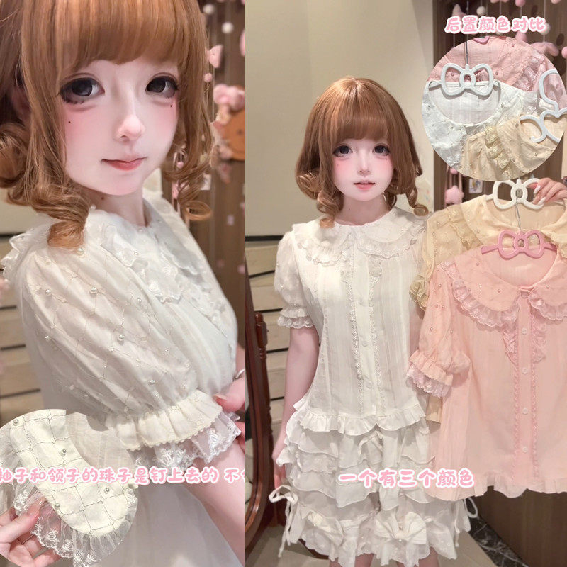 果冻少女原创Lolita【春日甜品】纯棉洛丽塔女可爱甜美短袖内搭