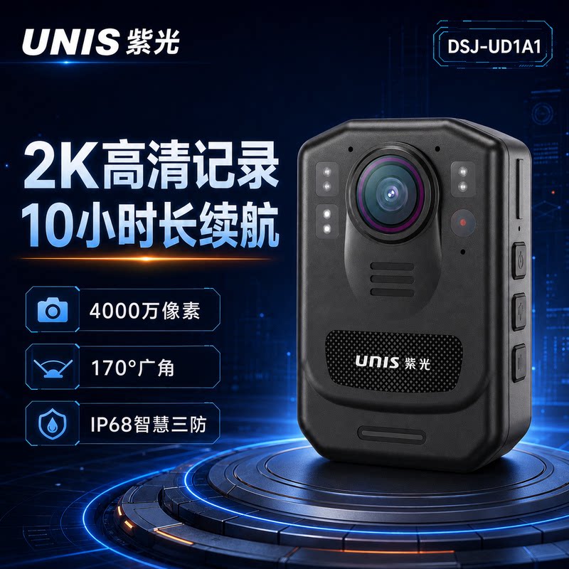 紫光4K高清胸佩工作执法记录仪
