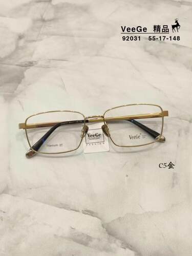 VeeGe纯钛商务眼镜V格精品镜架近视弹力镜腿宽男款时尚全框V92031