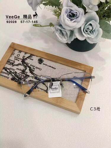 VeeGe纯钛商务眼镜V格精品镜架近视镜架防蓝光男款时尚半框V92028