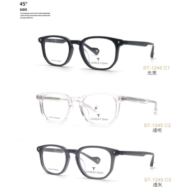 正品SCREWTISAN螺丝钉纯钛多边形板材近视眼镜架男女款全框ST1245
