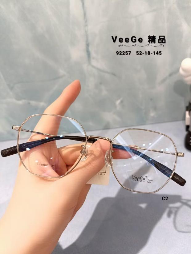 VeeGe纯钛多边形眼镜V格精品镜架近视镜架商务男女款时尚休V92257