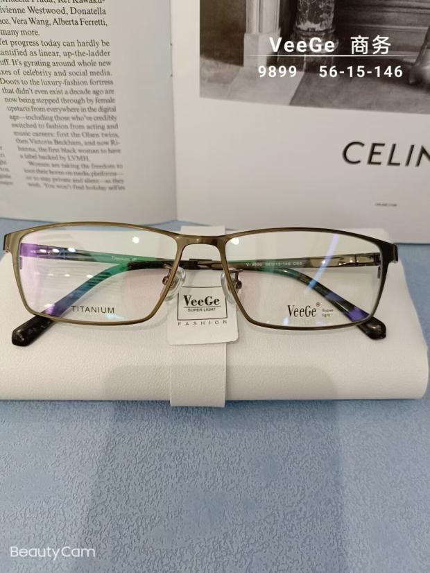 VeeGe纯钛商务眼镜V格精品镜架近视镜架商务男款时尚全框V9899