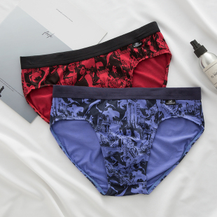 杜比骑士中腰青年宽边竹纤维透气三角裤