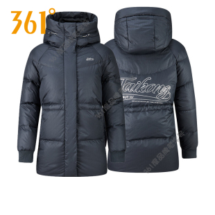 361度女装短款收腰羽绒服2025冬季连帽运动服女士保暖羽绒外套