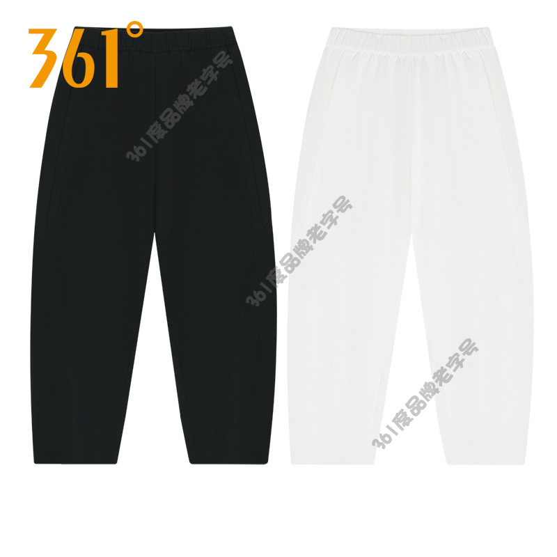 361度女裤针织长裤宽松直筒卫裤弯刀裤夏秋新品女棉质休闲运动裤