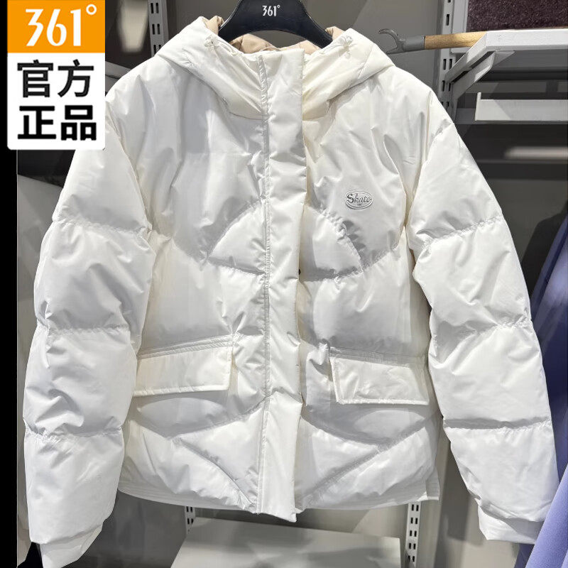 361度女装防风羽绒服女子连帽冬加厚保暖运动羽绒外套562449304N