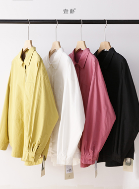 秋季小翻领双层加厚长袖衬衫百搭衬衣上衣5SP579【M胸围14 衣长68
