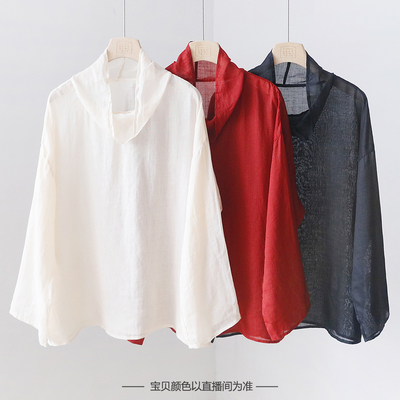 宽松型原创设计长袖苎麻