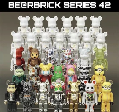 BE@RBRICK42代确认款100% Bearbrick 积木熊42代空山基假面招财猫