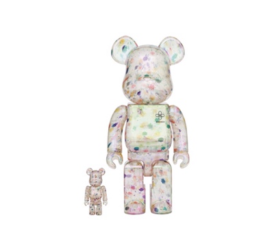 BE@RBRICK anever 积木熊碎花透明碎花 400%100%潮流公仔 送女生