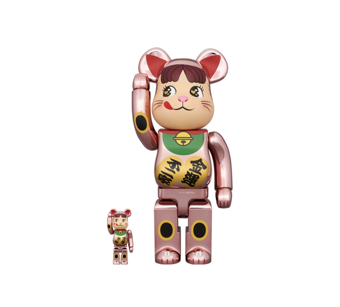 BE@RBRICK 100%400% 招财猫 Peko-chan 财运 不二家 网红摆件