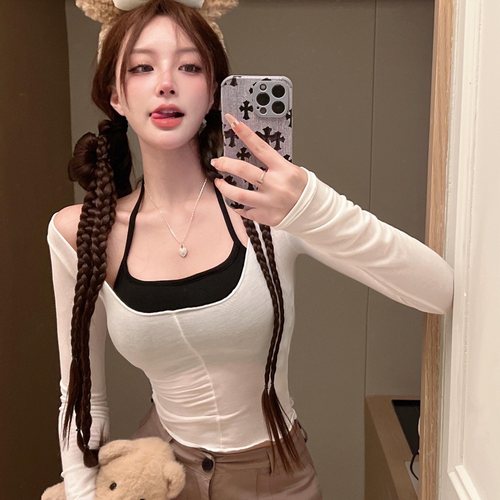 紧身两件套长袖韩国东大门