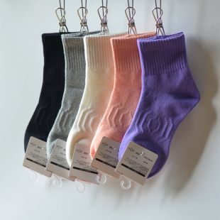 袜神出品无骨纯棉女士运动袜子黑白绿色春秋四季 短袜吸汗透气 小码