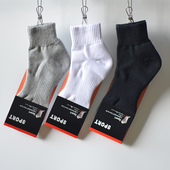 袜神出品专业运动纯棉加厚吸汗毛巾底中筒秋冬保暖黑白色短袜子男