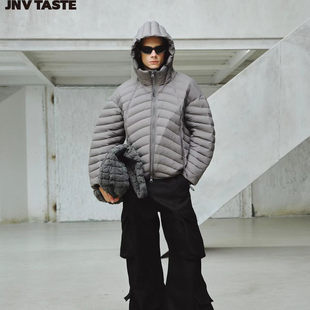 90白鸭绒 羽绒服防水宽松保暖冬季 2025JNV冬季 男加厚排骨连帽短款