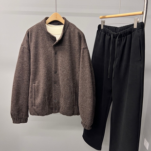 磁吸扣 针织羊毛呢立领羽绒服宽松保暖潮牌时尚 2025JNV冬季 男士