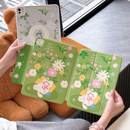 新款ipad11保护套透明air7苹果pro保护壳10代轻薄旋转支架13寸平板壳磁吸可拆分mini7防弯摔外壳4无笔槽5可爱