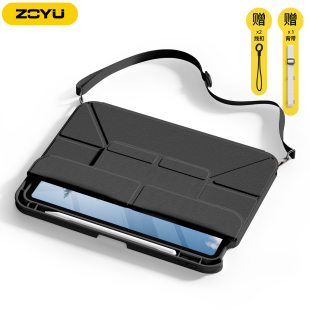 Air8保护套斜挎挂绳air765抽拉拆分y折横竖支架苹果iPadpro保护壳11英寸平板可背肩带环绕防摔pro234透明后壳