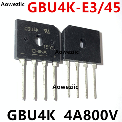 GBU4K 整流桥堆 单相桥整流器 4A 600V 扁形整流桥 直插 全新原装