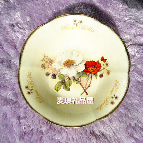 圆盘ROSEBELLA陶瓷韩国金边