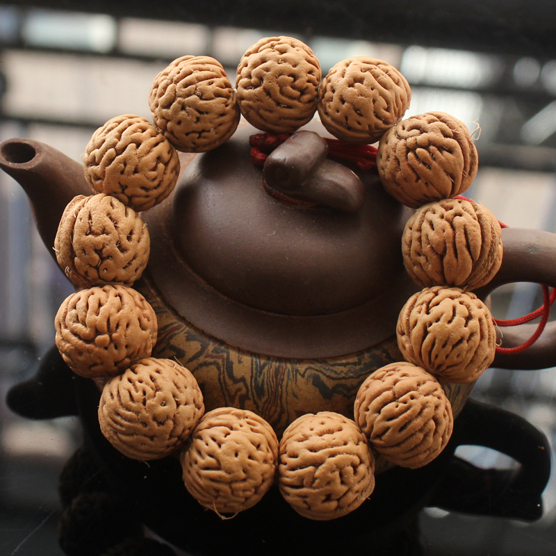 精品山桃核手串肌肉脑纹文玩17mm男女手链包邮