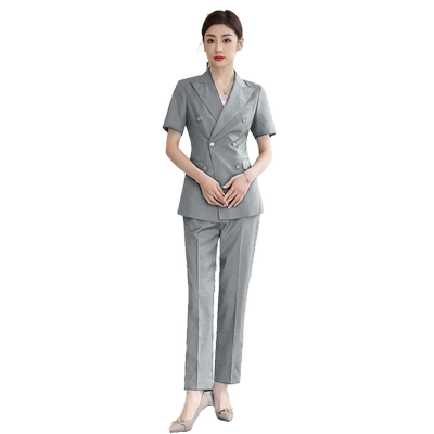 灰色西装套装女2025夏季新款