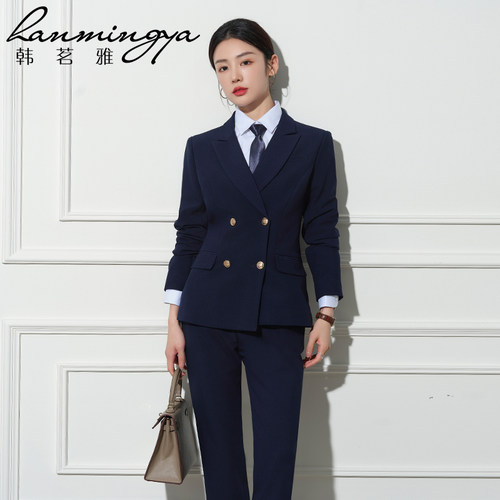 韩茗雅西装套装职业西服面试正装